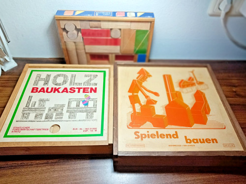 Alter holzbaukasten - 3x,